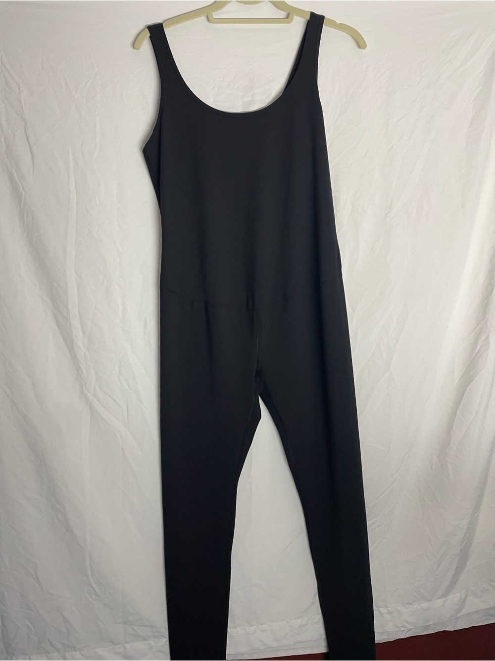 Scoop-Neck Black Stretch Jumpsuit for Women